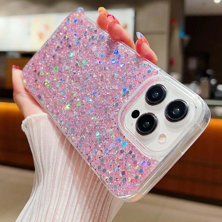 Changjia for iPhone 16 Pro Glitter Case Cute Bling Sparkle Sparkly Shiny Reflective Soft TPU Silicone Bumper Shockproof
