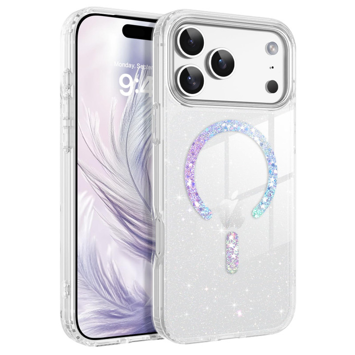 BENTOBEN Magnetic for iPhone 17 Pro Max Case Clear Crystal Glitter Bling 17 Pro Max Phone Case Compatible with MagSafe S