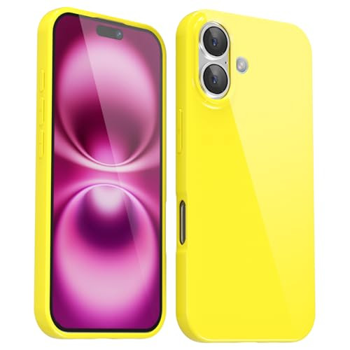Svanove for iPhone 16 Plus Case Silicone Glossy Soft Rubber Gel Jelly Cute Protective Plastic Simple Plain Phone Case Co
