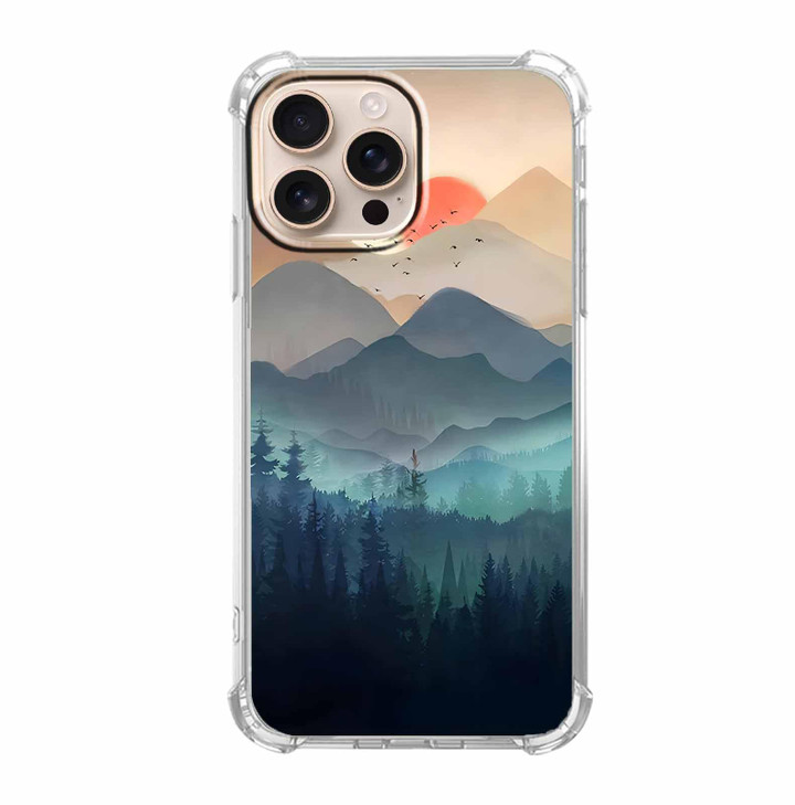 malegaon Sunset Nature Landscape Case for iPhone 16 ProWilderness Night Art PaintingSoft TPU Full Cover Case for iPhone