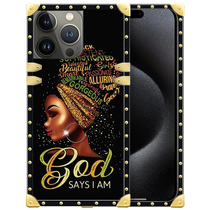 DAIZAG Compatible with iPhone 16 Pro CaseGorgeous Passionate Black Girl Golden Decoration Soft TPU Protective Shell Cove