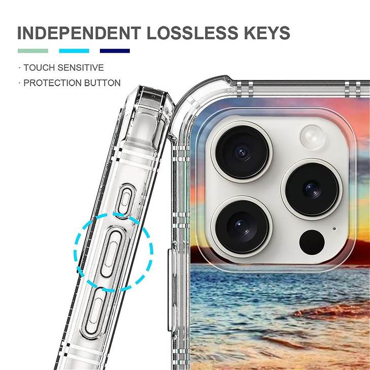 DAIZAG Clear Case Compatible with iPhone 16 Pro MaxBeach Scenery Cute Soft Silicone Floral Print Clear Protective Cover