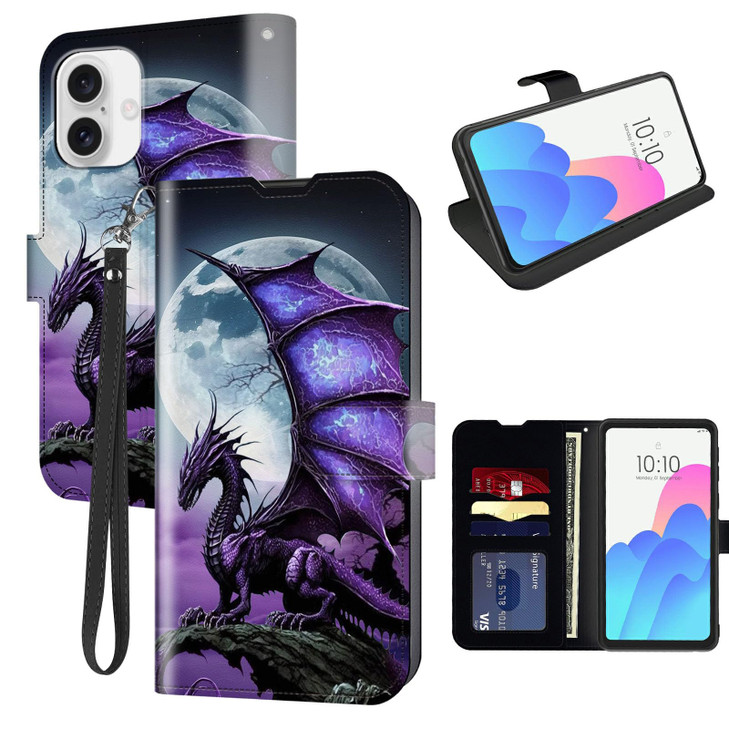 FUYOCWE for iPhone 16 Plus Case Wallet with Card Holder SlotPU Leather Kickstand RFID Blocking Magnetic Snap Flip Cover