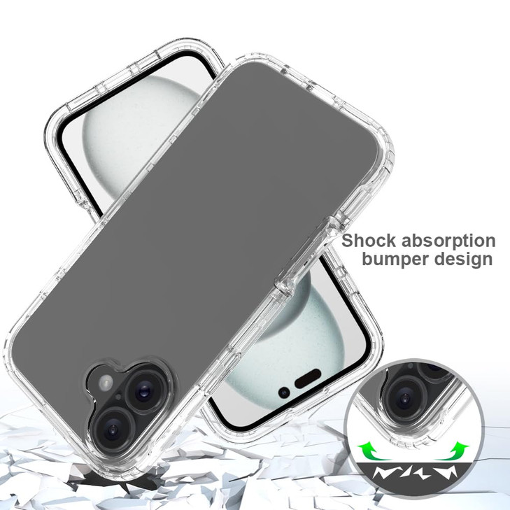 COTDINFOR Case for iPhone 16 Plus Case Clear Crystal Non Yellowing Heavy Duty Soft TPU Dual Layer Bumper Rugged Protecti