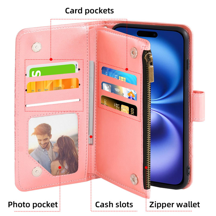 Asuwish Compatible with iPhone 16 61 inch Wallet Case and Tempered Glass Screen Protector Flower Leather Flip Credit Car