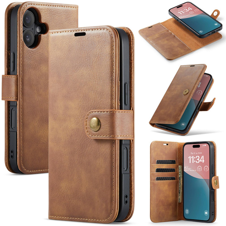 Asuwish Phone Case Compatible with iPhone 16 61 inch Wallet Magnetic Detachable Cell Cover Tempered Glass Screen Protect