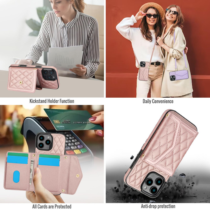 Phone Case Compatible with iPhone 16 Pro Max 69 inch Wallet Cover Tempered Glass Screen Protector RFID Blocking Credit C
