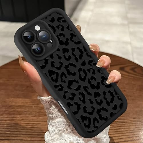 MOWIME Compatible with iPhone 16 Pro Case Cheetah Print Shockproof Soft TPU Protective Cover for Women Girls Slim Anti S