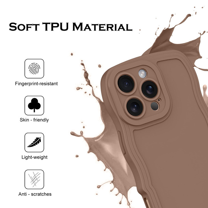 YINLAI Designed for iPhone 16 Pro Case 63Inch iPhone 16 Pro Phone Case Cute Curly Wave Frame Shape Slim Soft TPU Bumper