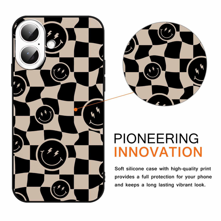 Yomjew 2 Pack Cute Checkerboard Checkered Grid Chess Smile Case for iPhone 16 Plus 67 inch Aesthetic AntiScratch Soft Sl