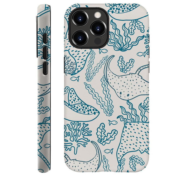Generic Compatible with for iPhone 16 ProStingray Plants Marine Manta Ray Phone Case for Girl Women Boy MenScratch Resis