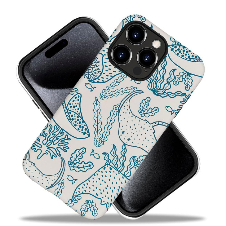 Generic Compatible with for iPhone 16 ProStingray Plants Marine Manta Ray Phone Case for Girl Women Boy MenScratch Resis