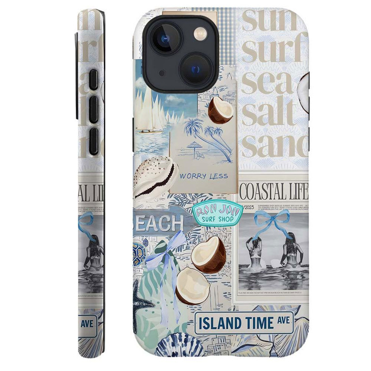 Generic Compatible with for iPhone 13Beach Blue Collage Coast Cute Phone Case for Girl Women Boy MenScratch Resistant Sh