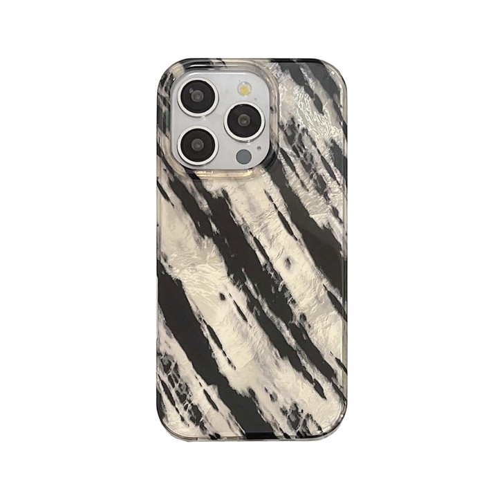 Reezaddin Black Twill Striped Glitter Phone Case for iPhone 16 Pro Max 69inRetro Aesthetic Classy Blingbling Trendy Silv