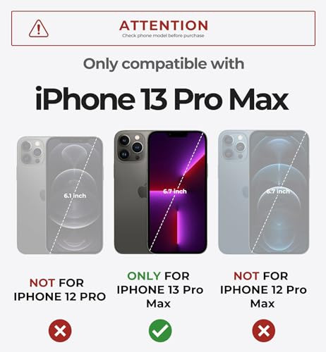 Dexnor for iPhone 13 Pro Max Case with Camera Cover Compatible with MagSafe Builtin Screen Protector HeavyDuty Shockproo