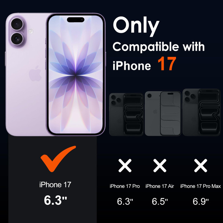 ivoler 3in1 Clear Case Designed for iPhone 17 63 2025 with 2 Pack Tempered Glass Screen Protector Military Shockproof Pr