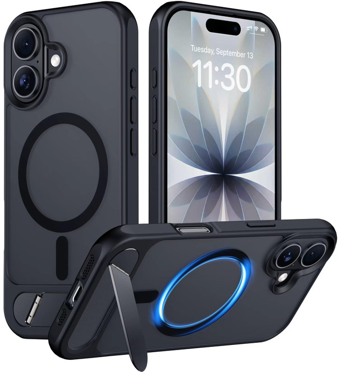 Temdan Designed for iPhone 17 Case Builtin Invisible KickstandCompatible with MagSafeMilitary Grade Shockproof Slim Tran