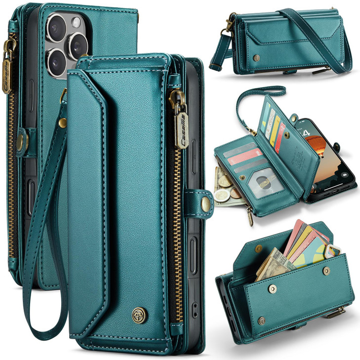 WAWZ for iPhone 16 Pro Max Case Women Men MultiFunction Wallet Case with Stand RFID Blocking Featuring Magnetic Closure