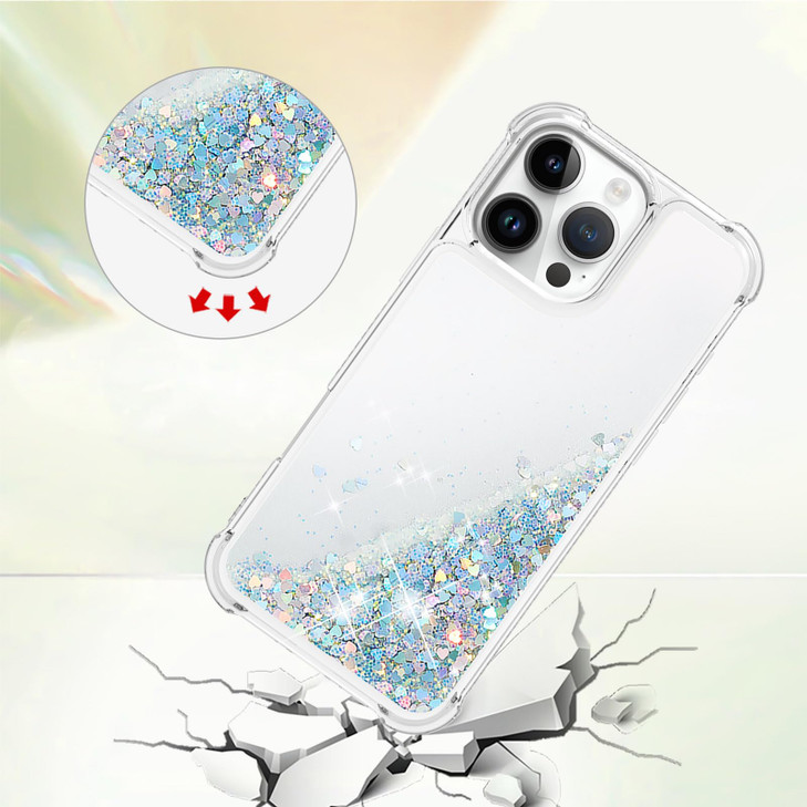 Eilkmcre for iPhone 16 Pro 5G Case 63Inch Glitter Cute Bling Sparkle Flowing Liquid Quicksand Clear Soft TPU Silicone Ca