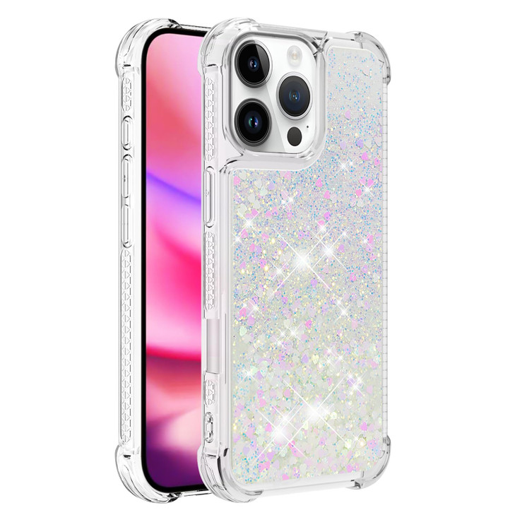 Monwutong Slim Fit Case for iPhone 16 Pro MaxSoft TPU Glitter Liquid Quicksand Effect Silicone Stylish CaseScreen and Ca