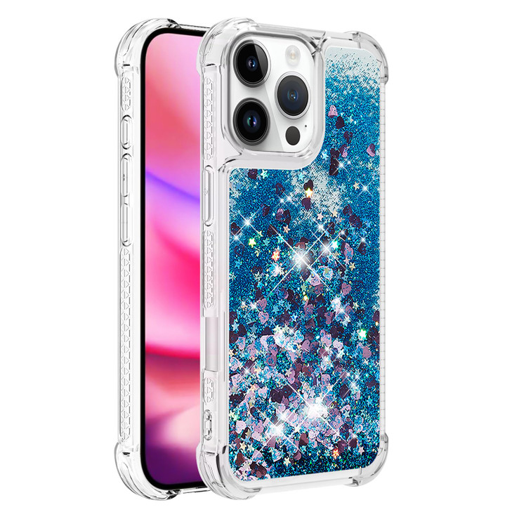 Monwutong Slim Fit Case for iPhone 16 Pro MaxSoft TPU Glitter Liquid Quicksand Effect Silicone Stylish CaseScreen and Ca