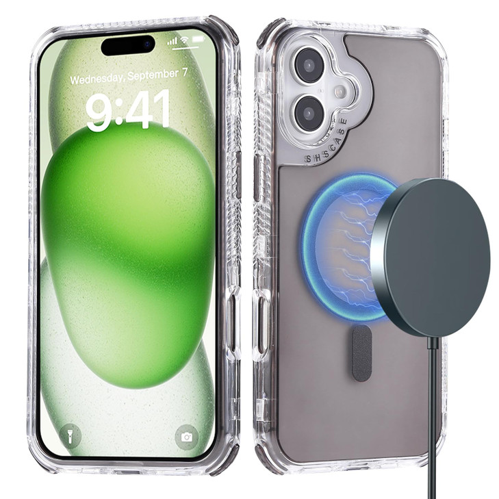 Monwutong Slim Case Compatible with MagSafe for iPhone 16Military Grade Drop Protection Magnetic Case with Screen and Ca