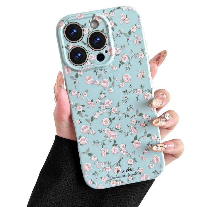 Yeddabox Compatible with iPhone 16 Pro Case Cute Vintage Floral Pattern for iPhone 16 Pro Case for Women Girls Soft TPU