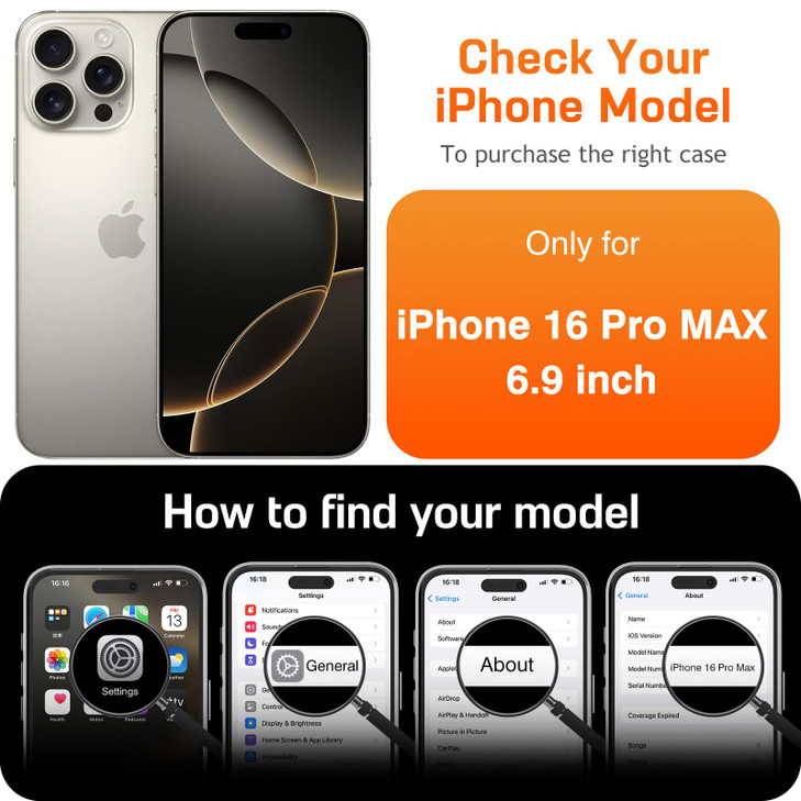 LOHASIC Designed for iPhone 16 Pro Max Case Compatible with MagSafe Vegan Leather Slim Logo View Vintage Luxury Elegant