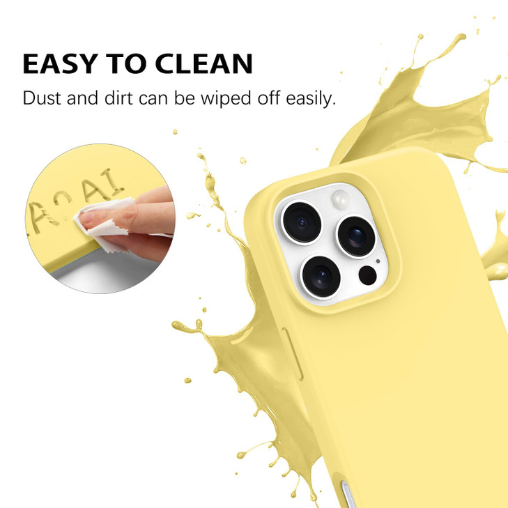 GUAGUA for iPhone 16 Pro Max Case 69 Inch Liquid Silicone Soft Gel Rubber Slim Microfiber Lining Cushion Texture Cover S