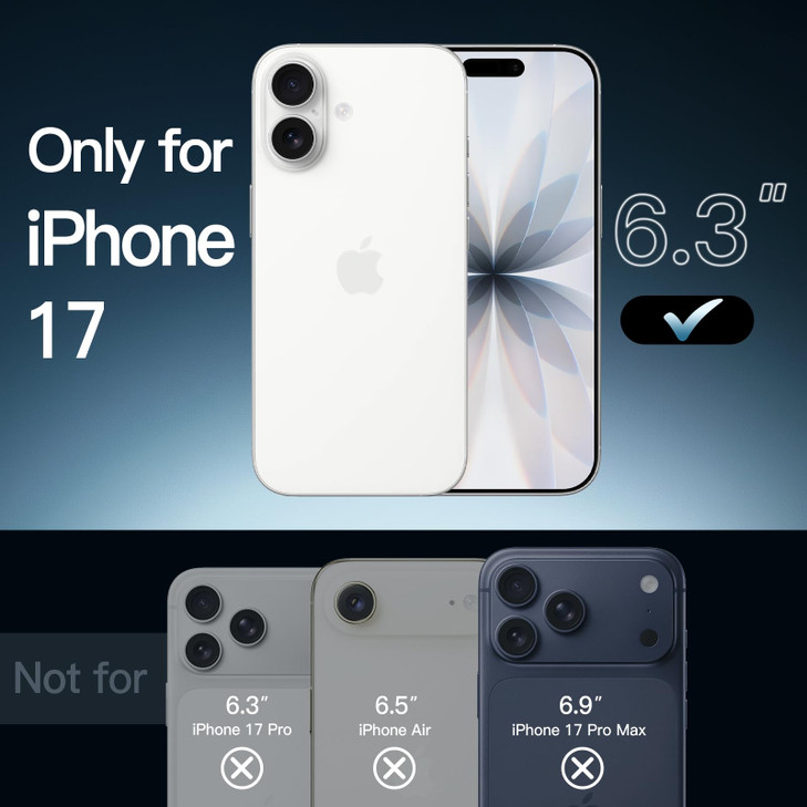 JETech Case for iPhone 17 63Inch NonYellowing Shockproof Phone Bumper Cover AntiScratch Clear Back Clear