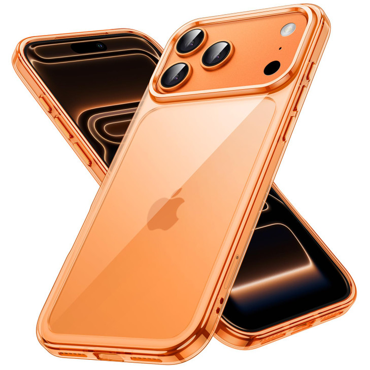 JETech Case for iPhone 17 Pro Max 69Inch NonYellowing Shockproof Phone Bumper Cover AntiScratch Clear Back Orange
