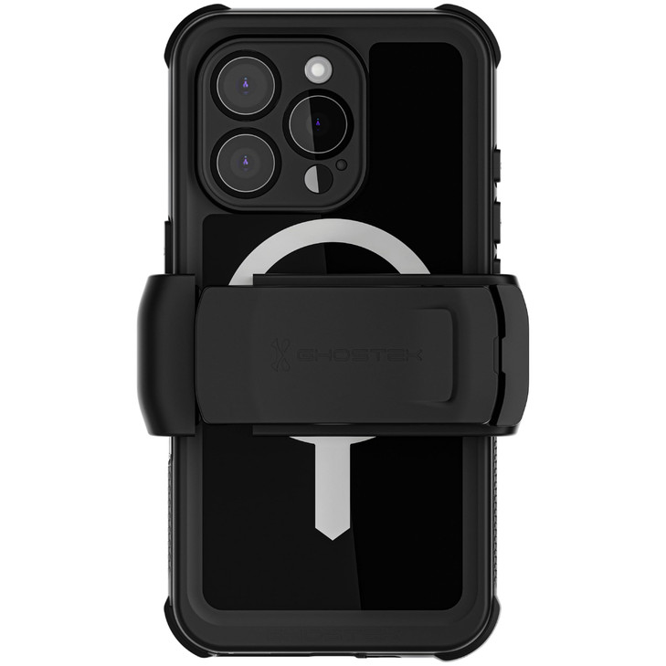 Ghostek Nautical Waterproof iPhone 16 Pro Case with Belt Clip Holster Screen and Camera Protector Apple MagSafe Compatib