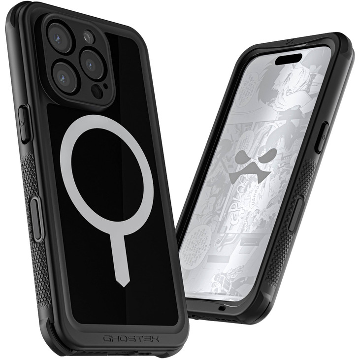 Ghostek Nautical Waterproof iPhone 16 Pro Case with Belt Clip Holster Screen and Camera Protector Apple MagSafe Compatib