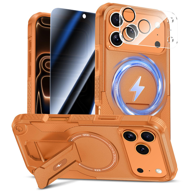 Goton for iPhone 17 Pro Max Case with Privacy Tempered Glass Screen Protector Camera Lens Protector Compatible with MagS