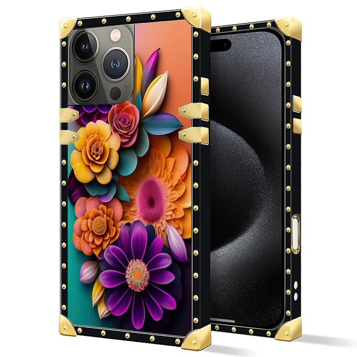 DAIZAG Compatible with iPhone 16 Pro Max CaseTetrachromic Flower Four Corners with Bumper Shockproof AntiScratch Protect