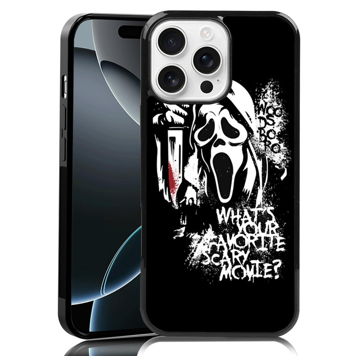 MMYAJT Favorite Scary Phone Case Compatible with iPhone 16 Pro Max Scream iPhone Case Shockproof Black and White Phone H