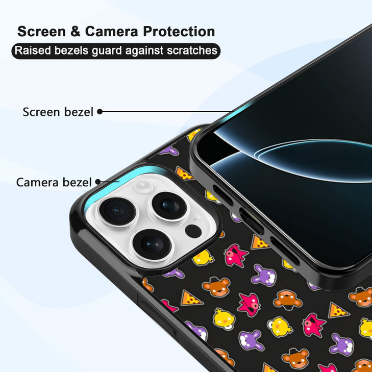 MMYAJT Cute Cartoon Bear and Foxy Phone Case Fit for iPhone 16 Pro Max TPU Shockproof Protective iPhone Case FNAF Five N