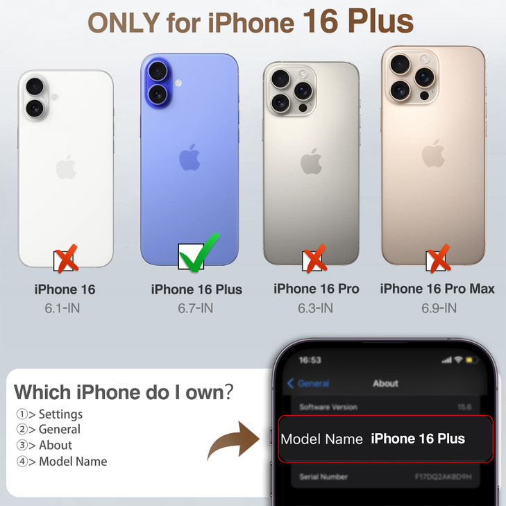LOHASIC Compatible with MagSafe for iPhone 16 Plus Case 67 inch 2024 Luxury Leather Strong Magnetic Shockproof Cover Pro