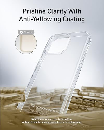 Anker Clear Phone Case for iPhone 16 Plus AntiYellowing UltraSlim and Durable Protective Cover Compatible with Wireless