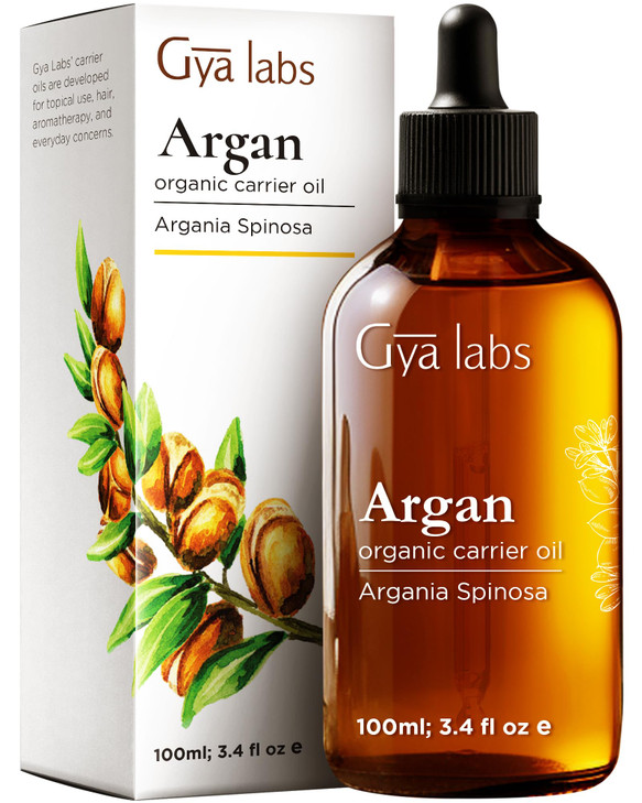 Gya Labs Argan Hair Revival Oil - 3.4 Fl Oz - Non-Greasy Formula for Thickening & Strengthening - Repairs Damaged Hair, Split Ends & Dry Scalp