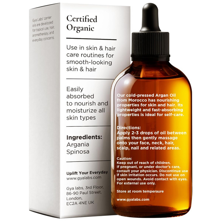 Gya Labs Argan Hair Revival Oil - 3.4 Fl Oz - Non-Greasy Formula for Thickening & Strengthening - Repairs Damaged Hair, Split Ends & Dry Scalp