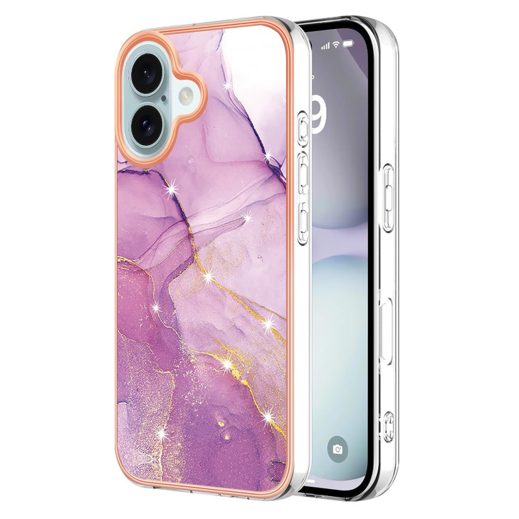 MEMAXELUS Compatible with iPhone 16 Plus Case Luxury Plating Silicone Shockproof TPU Soft Cover for Girls Women with Spa