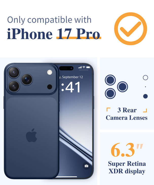 GVIEWIN for iPhone 17 Pro Case with Screen Protector Upgraded Full Camera Protection Non Yellowing Floral Slim Shockproo