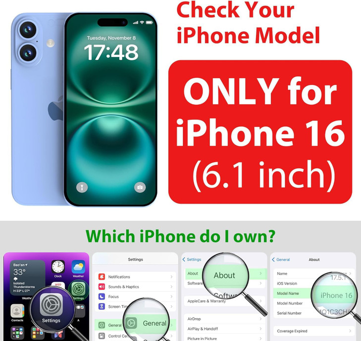 SPORTLINK for iPhone 16 Waterproof Case Shockproof Dustproof Case with Builtin Clear Screen Protector Full Body Heavy Du