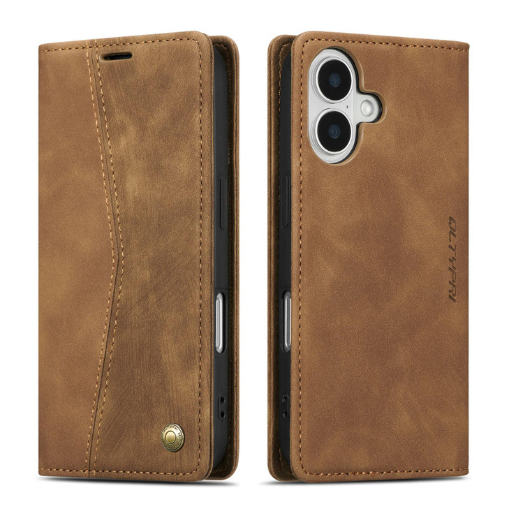 QLTYPRI for iPhone 16 Case Wallet with Card Holder Vintage PU Leather Kickstand Magnetic Closure Shockproof Folio Book C