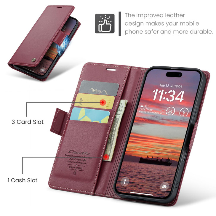 QLTYPRI Wallet Case for iPhone 16 Plus Premium PU Leather Magnetic Flip Folio Case with RFID Blocking Credit Card Slots