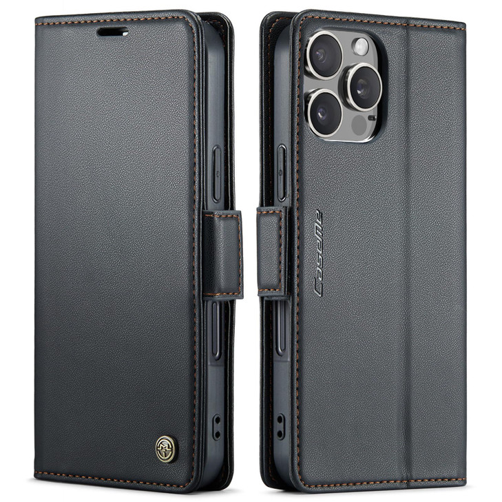 QLTYPRI Wallet Case for iPhone 16 Pro Max Premium PU Leather Magnetic Flip Folio Case with RFID Blocking Credit Card Slo