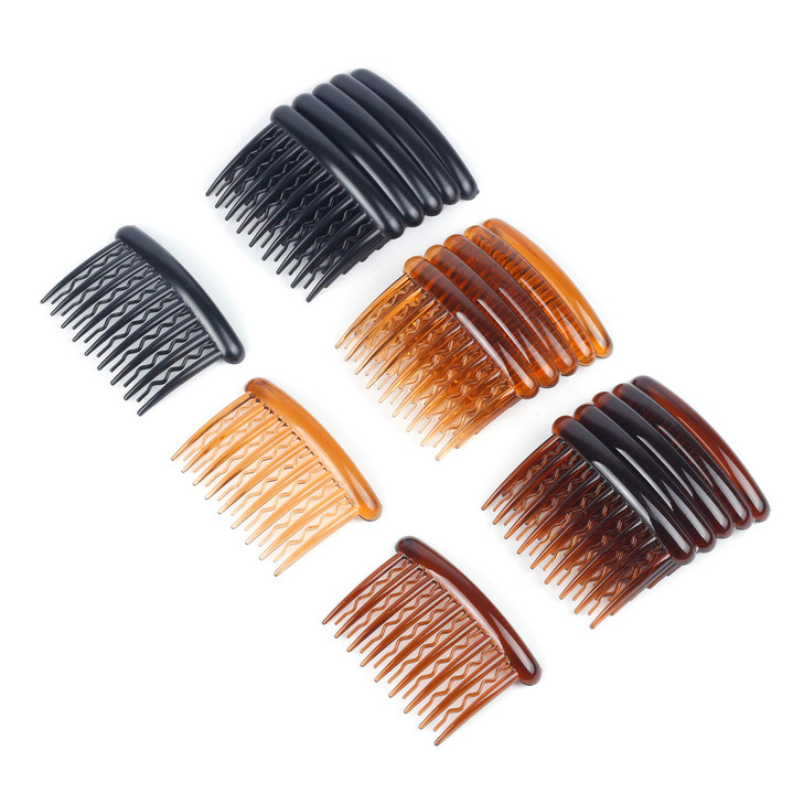WBCBEC 18 Pieces Plastic Teeth Hair Combs Tortoise Side Comb Hair Accessories for Fine Hair 
