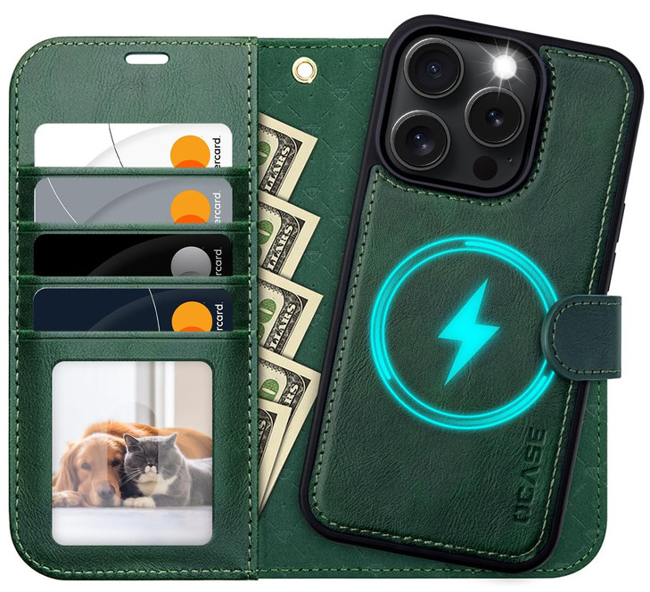 OCASE for iPhone 16 Pro Max Case Detachable Wallet Case with Card Holder 2 in 1 Pu Leather Flip Folio with RFID Blocking