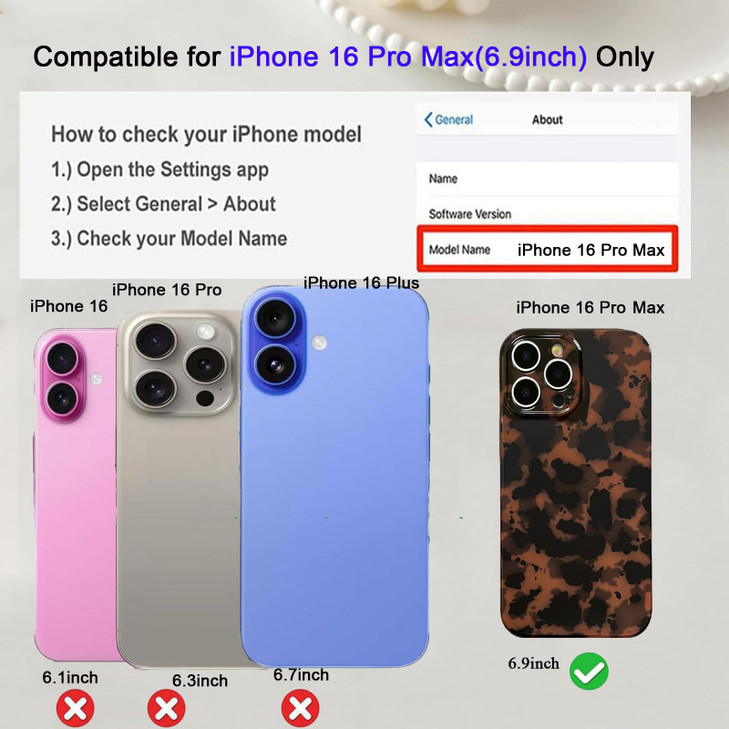 aaknhen Tortoise Shell Phone Case Compatible for iPhone 16 Pro Max Retro Leopard Cheetah Print Chic Animal Pattern Soft